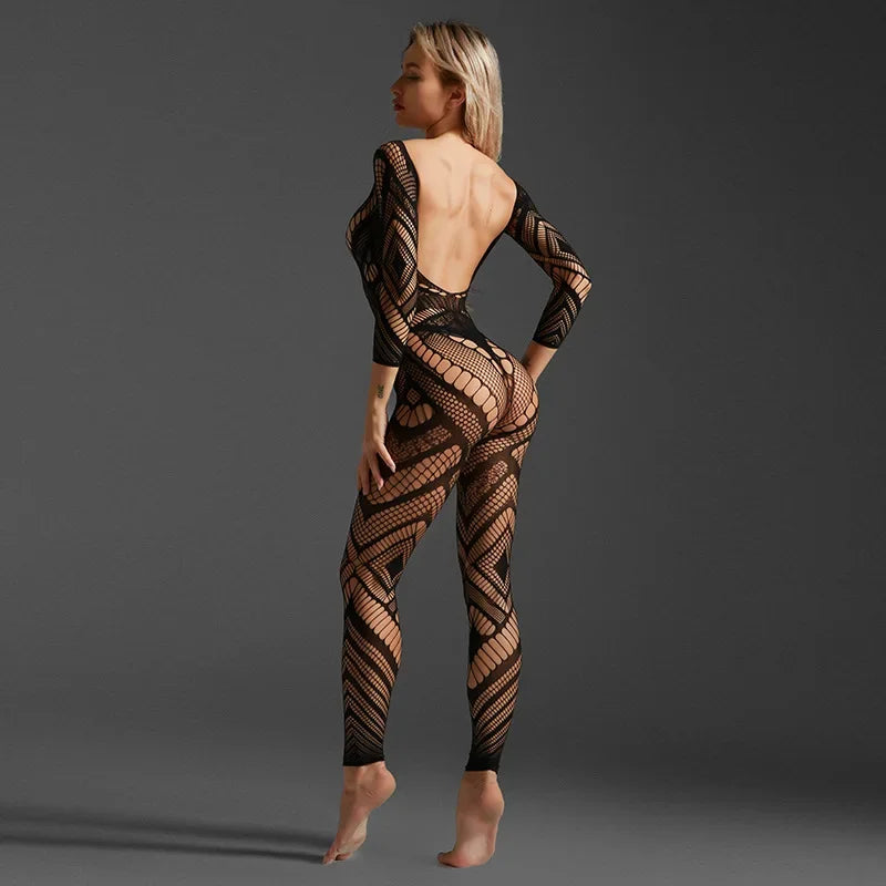 Combinaison body filet de pêche fishnet géométrique Maya - GUAPPAA