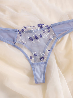 Ensemble soutien-gorge et string fleuris transparents Lila - GUAPPAA