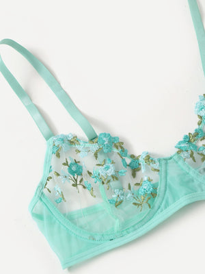 Ensemble soutien-gorge et string fleuris transparents Lila - GUAPPAA