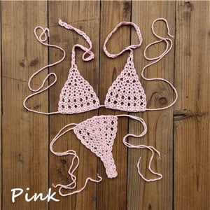 Maillot de bain bohème 2 pièces string ficelle crochet tricoté Phi-Phi - GUAPPAA