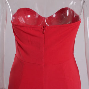 Robe longue fendue à traîne sans bretelles Illusion - GUAPPAA
