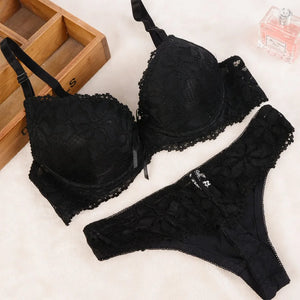 Ensemble 2 pièces lingerie dentelle string soutien-gorge Pétillante - GUAPPAA