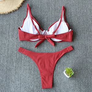 Maillot de bain tanga deux pièces push-up Almeria - GUAPPAA