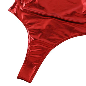 Maillot string 1 piece dos nu vinyle verni laqué sexy Downtown - GUAPPAA