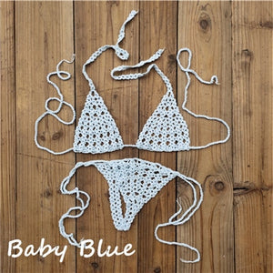 Maillot de bain bohème 2 pièces string ficelle crochet tricoté Phi-Phi - GUAPPAA