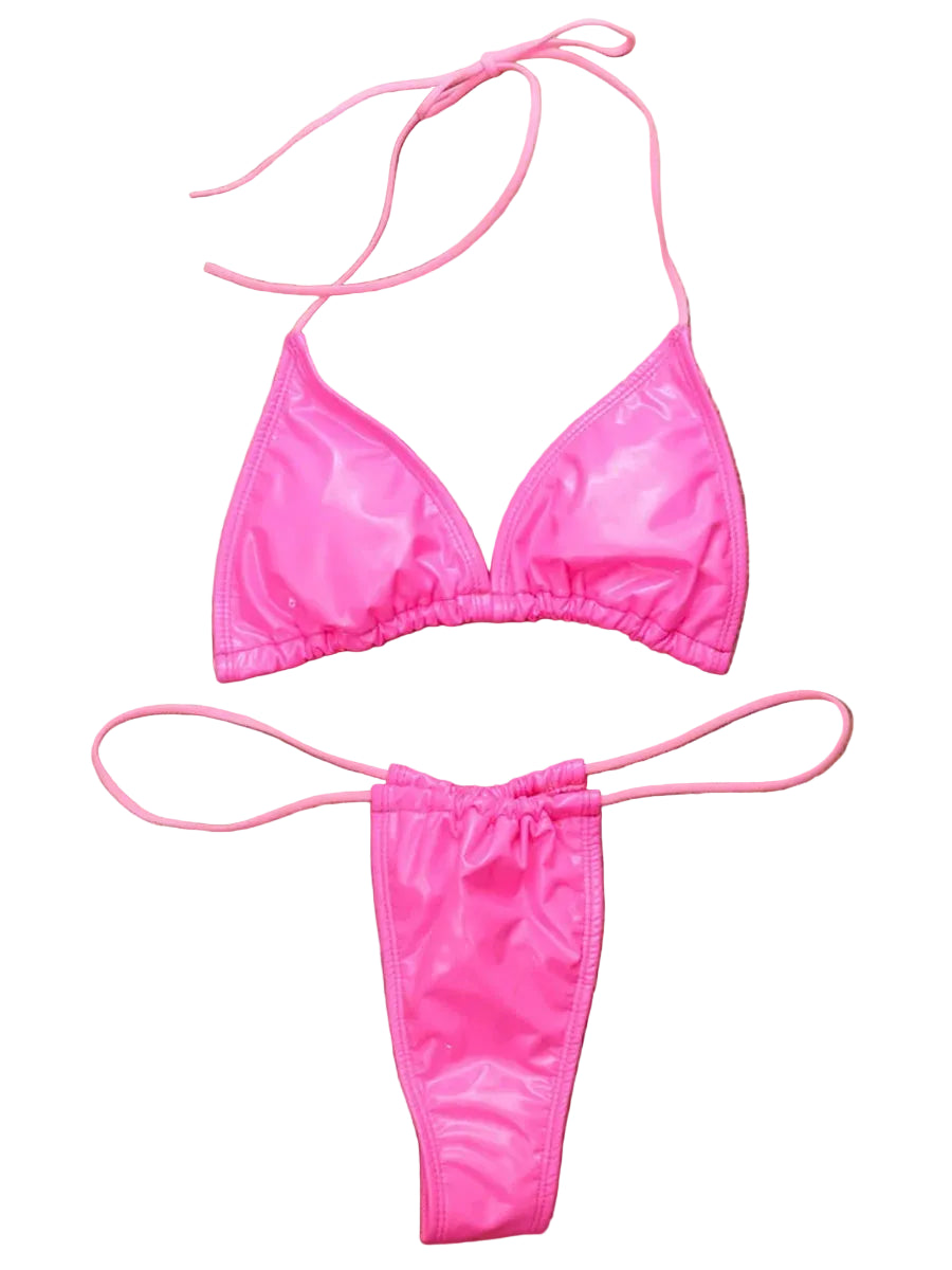 La Brillante – Bikini Micro Simili Cuir Deux Pièces Femme