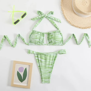 Bikini Marbella en coloris bleu et rouge