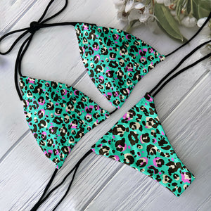 Bikini sexy léopard string ficelle push-up Mayotte - GUAPPAA