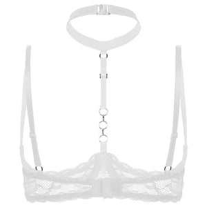 Soutien-gorge balconnet avec collier et chaîne en dentelle Extase - GUAPPAA