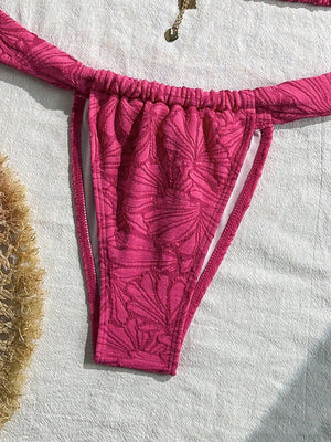 Bikini string coupe haute triangle brésilien - La Cadix Rose - Bikini - image 4