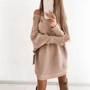 Robe pull épaules dénudées chic en maille Solar - GUAPPAA