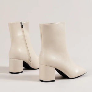 Bottines à talons femme vernies zippées à talon large bout rond pointu St-Eléonore - GUAPPAA