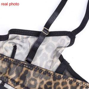 Ensemble lingerie léopard transparent deux pièces Félinity - GUAPPAA