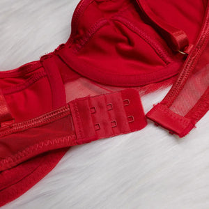Ensemble lingerie 4 pièces à chaînes transparent L'escalade - GUAPPAA