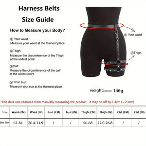 Ceinture harnais tour de cuisse à pointes rock punk Le Métal - GUAPPAA