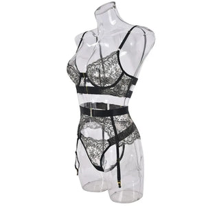 Ensemble de lingerie dentelle cinq pièces sexy Un Regard - GUAPPAA