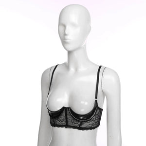 Soutien-gorge balconnet en cuir simili et dentelle Exécution - GUAPPAA