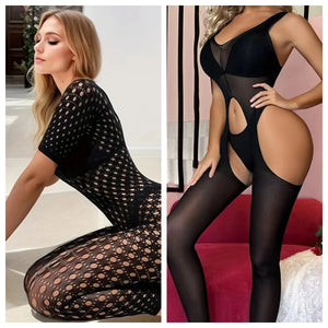 Combinaison transparente sexy noire Parda - GUAPPAA