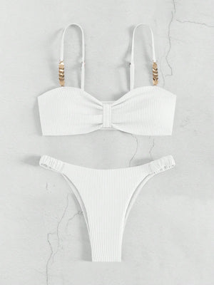 Maillot de bain string tanga bandeau deux pièces push-up Lanzarote - GUAPPAA