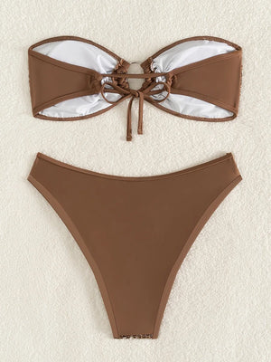 Bikini bandeau pailletté brillant brésilien - La Sequoia Rose - Bikini - image 4
