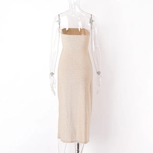 Robe longue fendue d'été bandeau ouverte au ventre Masa - GUAPPAA