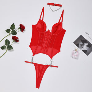Ensemble corset lingerie trois pièces érotique Gratitude - GUAPPAA