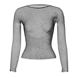 Crop-top résille sexy à manches longues Extasia - GUAPPAA