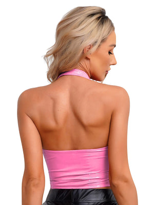 Ensemble latex femme deux pièces haut et jupe porte-jarretelles La claque - GUAPPAA