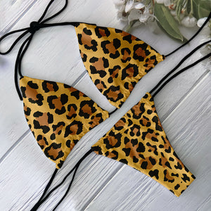 Bikini sexy léopard string ficelle push-up Mayotte - GUAPPAA