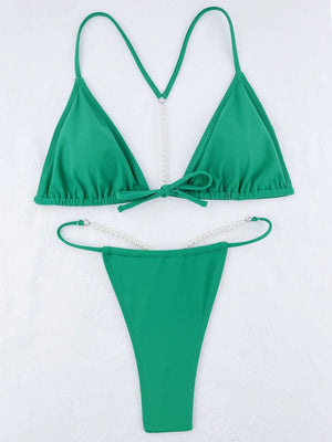 Bikini string à perles deux pièces push-up La Perla - GUAPPAA