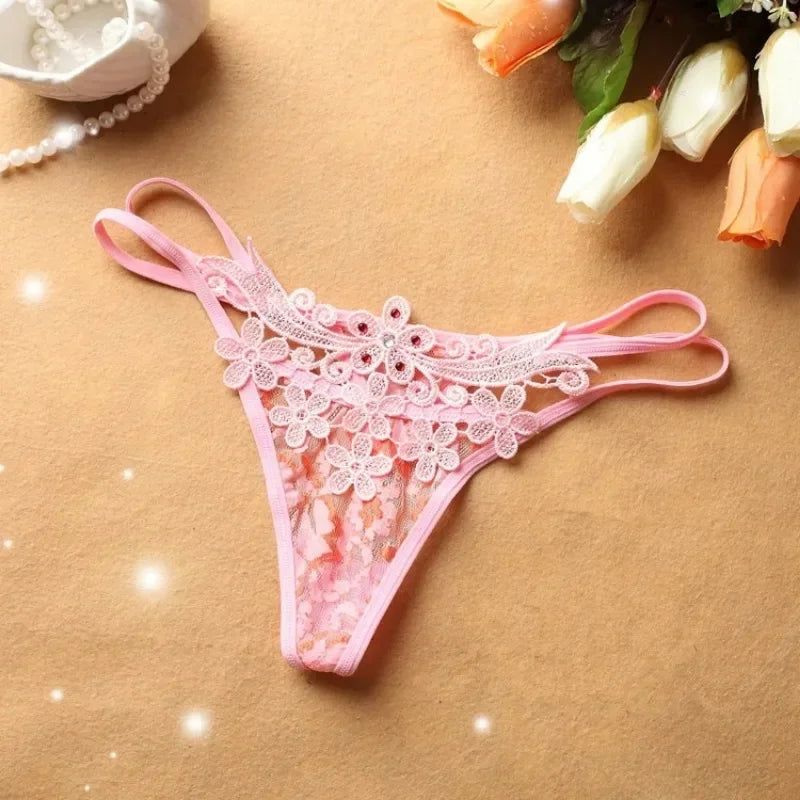 String dentelle florale Le Fil Secret – rose pâle, vue produit