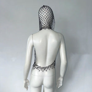 Haut en résille à strass et capuche transparent Eres - GUAPPAA