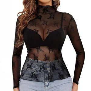 Pull fin transparent mesh femme Le Changement - GUAPPAA