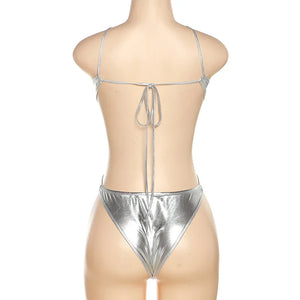 Maillot de bain une pièce tanga métallisé Canonniers - GUAPPAA