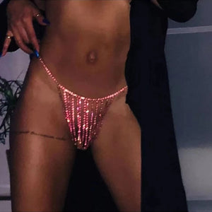 Micro string ficelle femme sexy en métal à strass Shinning - GUAPPAA