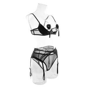 Lingerie sexy soutien-gorge balconnet string porte-jarretelles nippie's Saint Sauveur - GUAPPAA