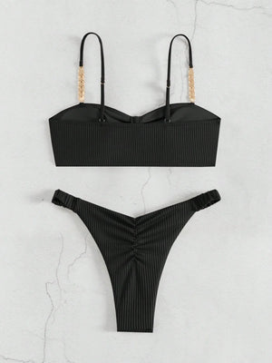 Maillot de bain string tanga bandeau deux pièces push-up Lanzarote - GUAPPAA