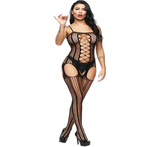 Combinaison body filet de pêche fishnet géométrique Maya - GUAPPAA