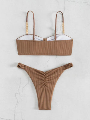 Maillot de bain string tanga bandeau deux pièces push-up Lanzarote - GUAPPAA