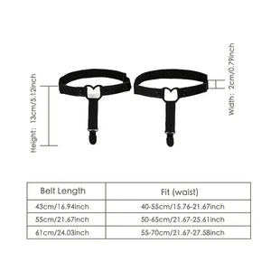 Adjustable Heart Leg Garter With Anti-Slip Clips,Elastic Y2K Gothic Thigh Garter For Ladies Black - GUAPPAA