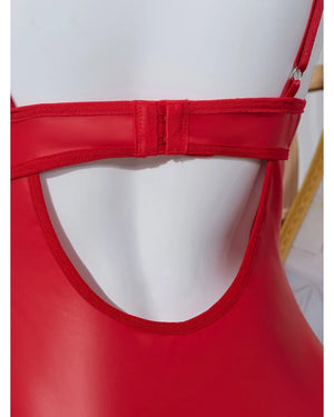 Body string dentelle et imitation cuir avec jarretières St-Jean - GUAPPAA