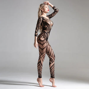 Combinaison body filet de pêche fishnet géométrique Maya - GUAPPAA