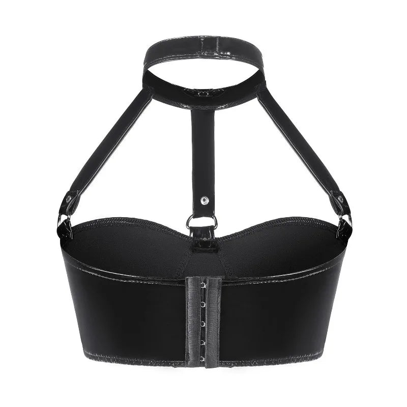 L’Éclat Verni, soutien-gorge brillant sans armature en coloris noir