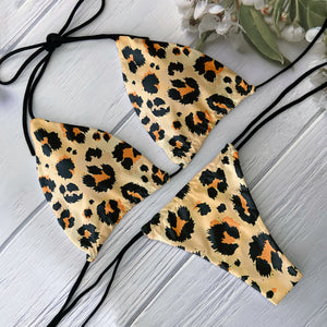 Bikini sexy léopard string ficelle push-up Mayotte - GUAPPAA