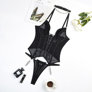 Ensemble corset lingerie trois pièces érotique Gratitude - GUAPPAA