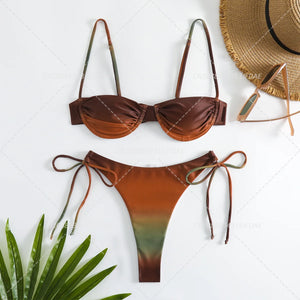 Détail de la coupe du bikini à armatures Cala Colorada signé Guappaa