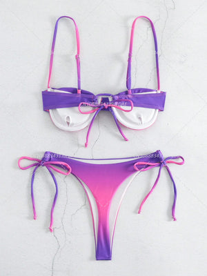 Présentation des quatre coloris du bikini Cala Colorada signé Guappaa