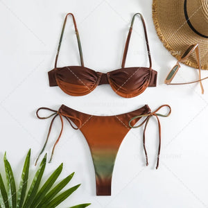 Bikini Cala Colorada bleu à armatures dans la sélection balnéaire Guappaa