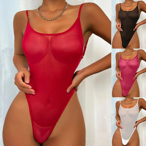 Vue de face du body La Transparente sans manches dans la sélection lingerie Guappaa