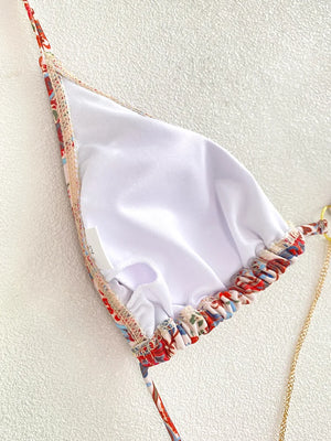 La Chainette - Micro Bikini Triangle Imprime Chaines Taille Basse Jaune - Maillot de bain - image 4